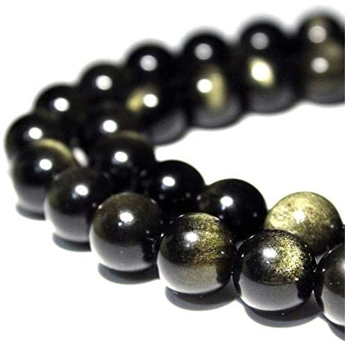 Benchi 6mm Gold Meteorite Beads Stone Loose Beads Gemst...