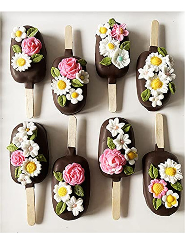 Juego De Moldes De Fondant De Flores De 7 Piezas, Moldes De