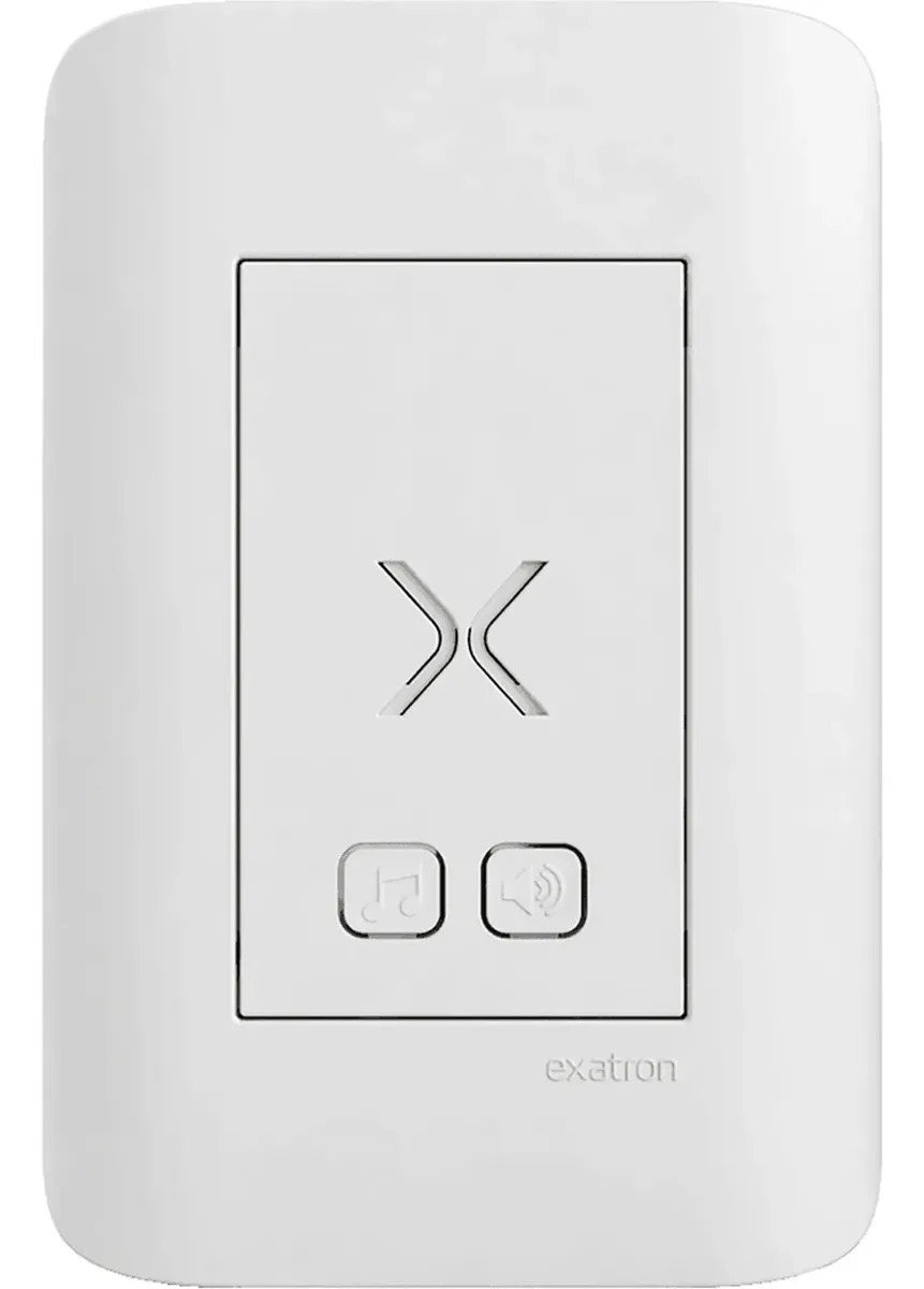 Campainha Com Fio Eletrônica Residencial Musical 28 Toques Exatron LECO4004 Bivolt Touch Volume Ajustável 4x2 Embutir Branca