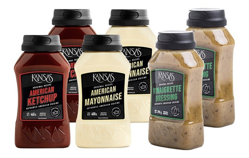 Imagen 1 de 5 de Combo Salsa Aderezo Ketchup Mayonesa Vinagreta Kansas