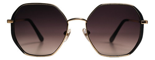 Óculos De Sol Octogonal Retrô Feminino Proteção Uv400 Grande Elegante