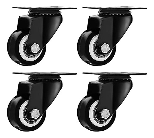 Swivel Caster Wheels Rubber Base With Top Plate & Beari...