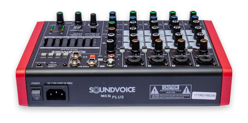 Mesa De Som 6 Canais Soundvoice Mc6plus Eux Bivolt