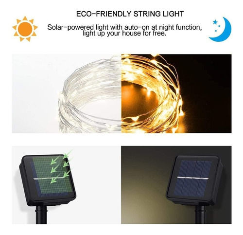 Paquete De 6 Luces De Navidad Led Con Energía Solar 6x20m 20