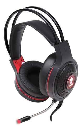 Imagem 2 de 5 de Headset Gamer Evolut Têmis Eg301 Preto E Vermel Com Luz Led