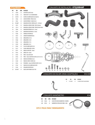 Kit Turbinamento T3 D10 D20 Veraneio Bonanza Q20b S/ Turbo