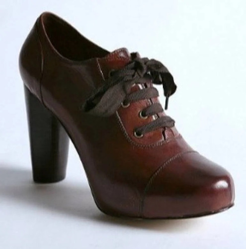 Jeffrey Campbell Zapato Tacón Botin Laces Marron Oxford 23.5