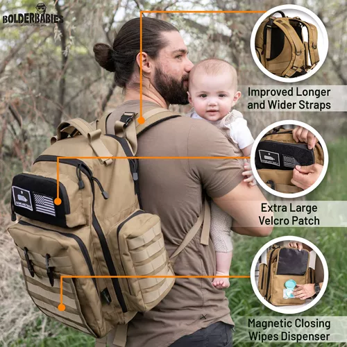 MIRACOL Bolsa de pañales para papá, mochila militar de bebé para hombres,  mochila de viaje multifunción, bolsa de botella aislada, bolsa de pañales