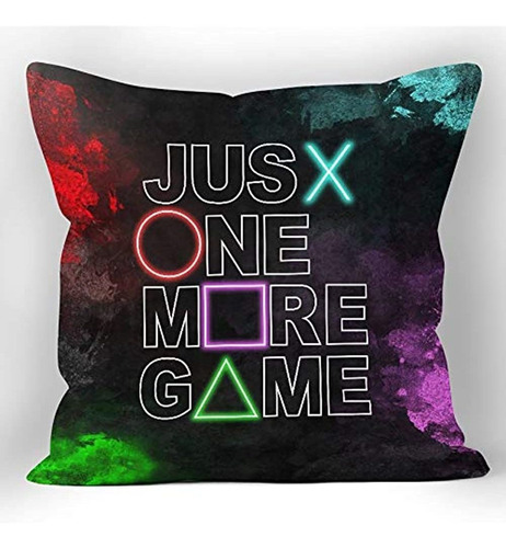 Xuiswell Gamer Just One More Game Soft Throw Pillow Cover, G