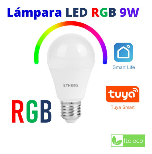 Foco Led Smart 9w Rgb Wifi Luz Rgb Fria Calida Neutra Bulbo