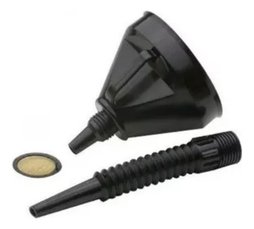 Embudo Negro Corrugado Para Bidón De Combustible Flexible