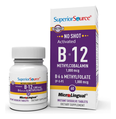Superior Source B12 Metilcobalamina 1000 Mcg 60 Tabletas