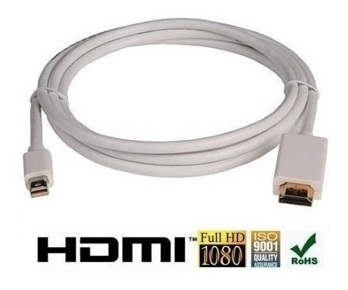 Imagen 3 de 7 de Cable Thunderbolt Mini Displayport A Hdmi 180cm Fullhd 1080p