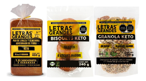 Packeto Incluye: Pan Keto, Bisquet Keto Y Granola Keto