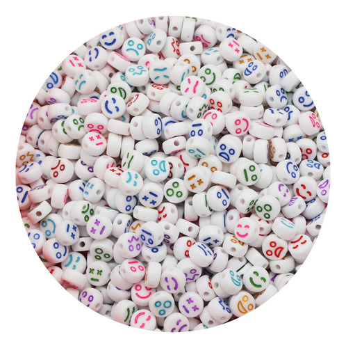 Acrílico Caritas Mixtas 100g/700pzs Separador Para Pulseras Colores 7 Mm 7 Mm
