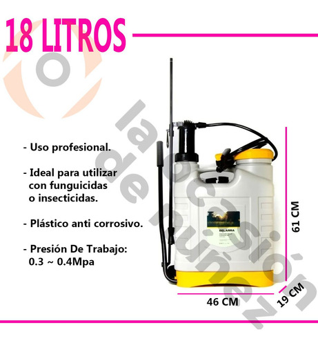 Imagen 2 de 7 de Mochila Fumigadora Pulverizador 18 Lt Belarra A Palanca