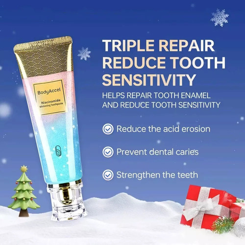 Pasta Dental Blanqueadora Bodyaccel Triple Whitening Con Nia