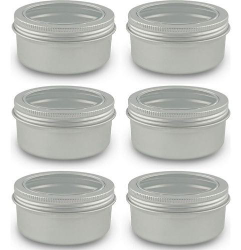 6 Latas De Aluminio De 4 Onzas, Tapa De Rosca Superior Trans