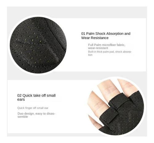 1 Par De Guantes Para Levantamiento De Pesas Con Medio Dedo