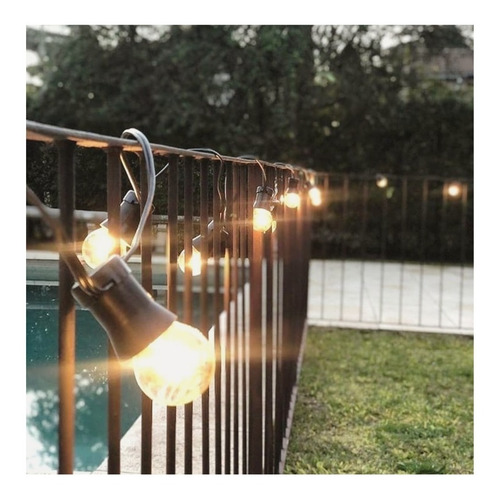 15 Mts Guirnalda De Luces P/exterior C/focos Vintage Golden
