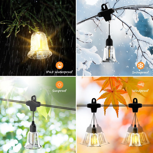 Luces De Cuerda Solar Bitpott Para Afuera, Luces De Cuerda A