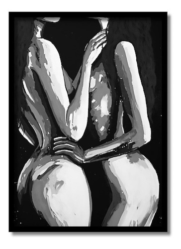 Art Sensual Lésbicas Lgbt   Quadro Erótico  Moldura 60x40