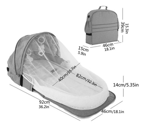 Cuna Plegable Con Mosquitera Para Bebé Recién Nacido