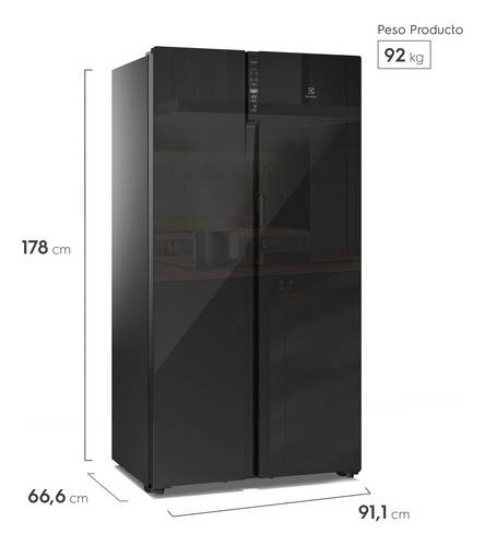 Refrigerador 525l No Frost Side By Side Inverter Es5gb Black