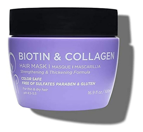 Biotin Colágeno Máscara Para Cabello Seco Y Dañado