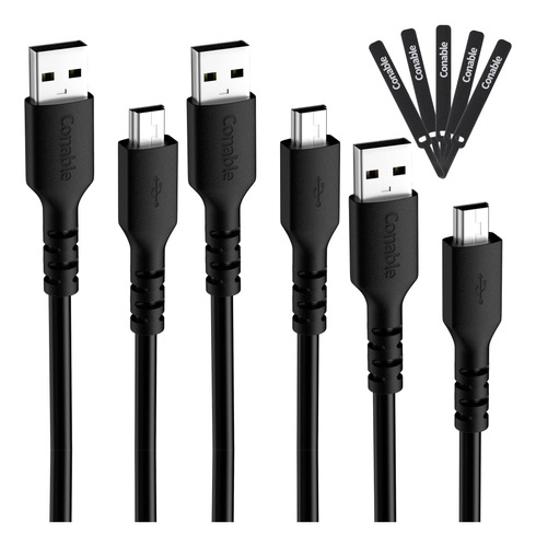 Cable Corto Mini Usb De 2 Pies (paquete De 3), Cable Usb Par