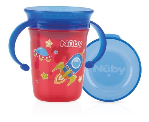 Nuby Vaso Wonder 360º Con Manijas 240ml Color Rosa Bebés