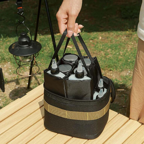 Bolsa De Tarros De Especias Para Acampar, Con Frascos
