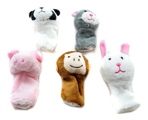Imagen 9 de 10 de Titeres Dedo Set Animales Granja Mascotas Peluche Cuentos