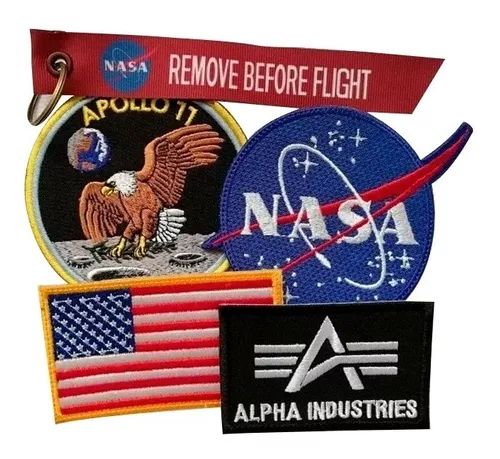 Kit Parches Bordados Nasa Apollo11 Astronauta Ma1 Jacket