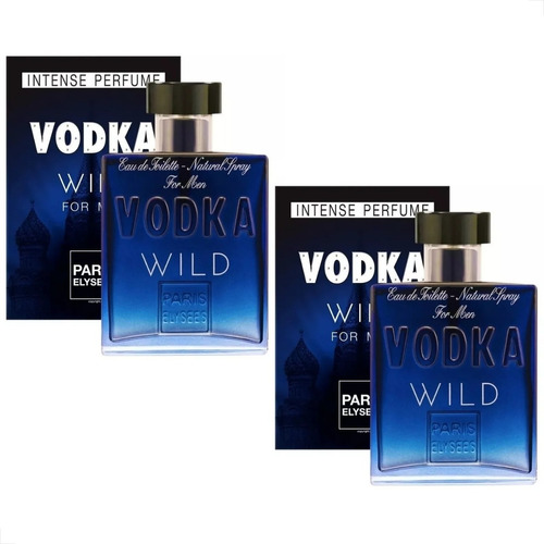 Kit 2 Perfumes Vodka Wild 100ml Paris Elysees Masculino