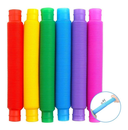 Pack De 6+6 Pop It Tube De Colores (12 En Total)