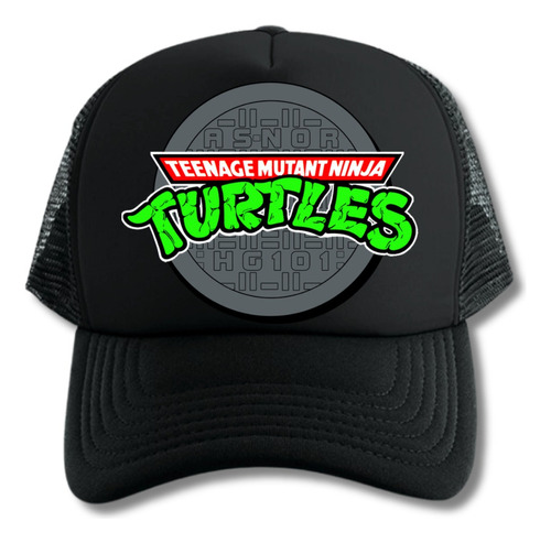 Gorra Trucker Tortugas Ninja Alcantarilla Black And White