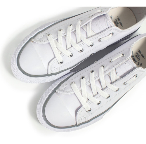 Imagen 2 de 9 de Zapatillas Urbanas Cuero Plataforma Mujer Sneaker Blancas