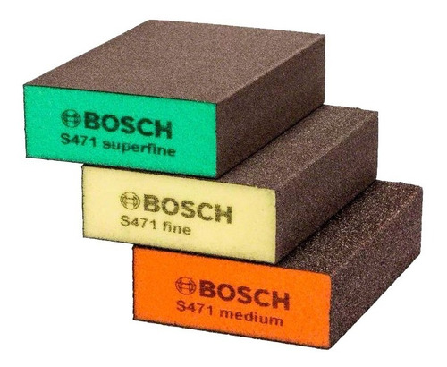 Set De Esponjas Abrasivas Taco Bosch Superfino, Fino Y Medio