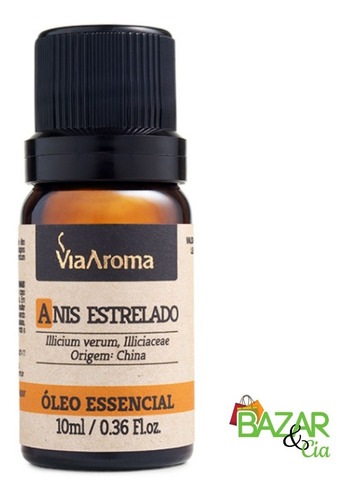 Óleo Essencial Anis Estrelado 10ml Via Aroma Aromaterapia