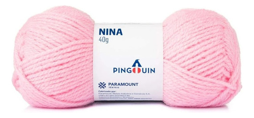 Lã Nina Pingouin 40g - Kit (pacote) Com 5 Novelos Cor 0377 - Sonho