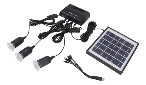 Kit De Luz Solar Panel Ing Generador Multifunción Portátil
