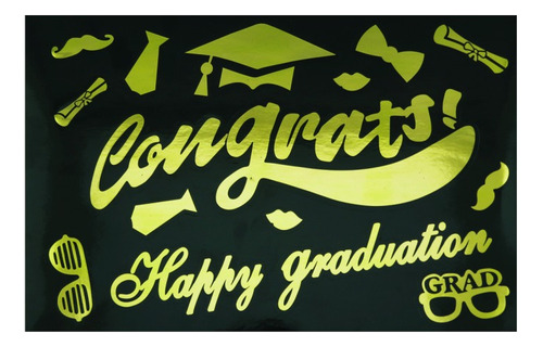 Stickers Para Globos - Congrats Graduación *5 Unidades