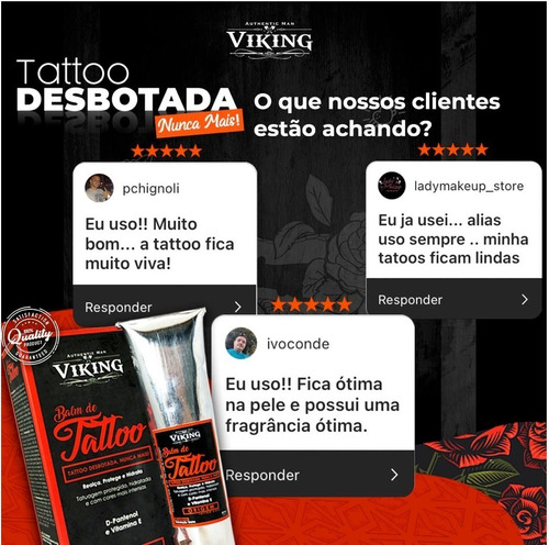 Imagem 4 de 6 de Kit 3 Balm De Tattoo - Origem - Viking 60 Ml