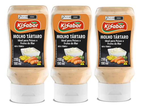 Molho Tártaro Kisabor Kit Com 3 Unidades De 200g