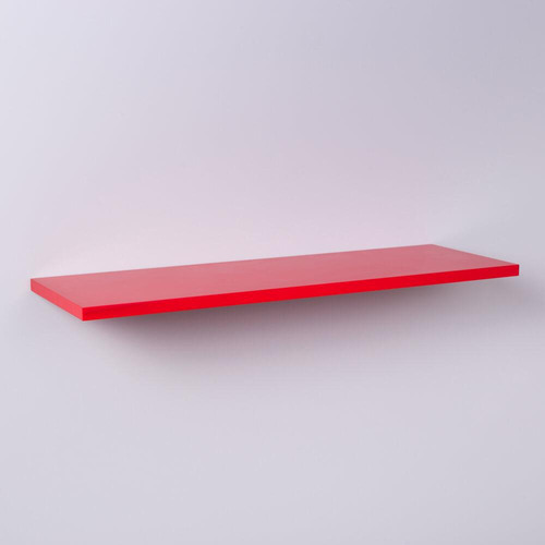 Prateleira Vermelha 60x20cm Com Suporte Invisível Cor Vermelho