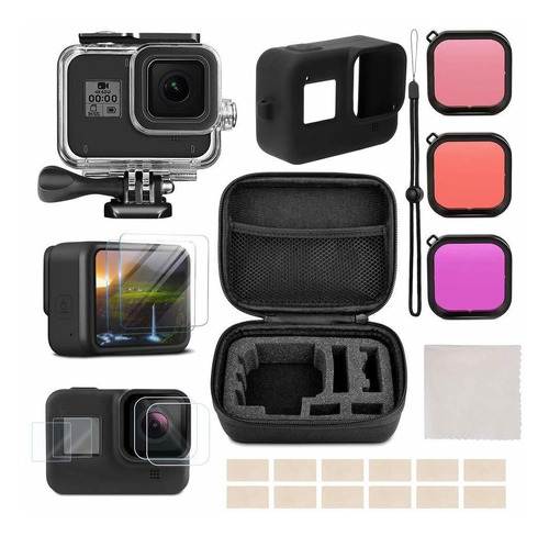 Kit Accesorio Para Gopro Hero 8 Negro Estuche Carcasa