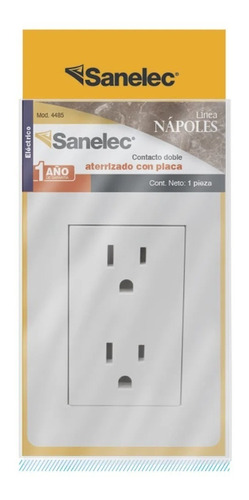 Placa Doble Contacto Ateerizado Sanelec 6pack