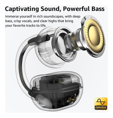 Auriculares Open Ear Tozo Openearring Bluetooth 5.4 Negros