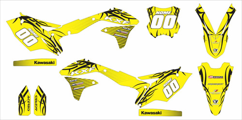 Kit Adesivos Moto Cross Trilha Kawasaki Kxf 450 2016 A 2018